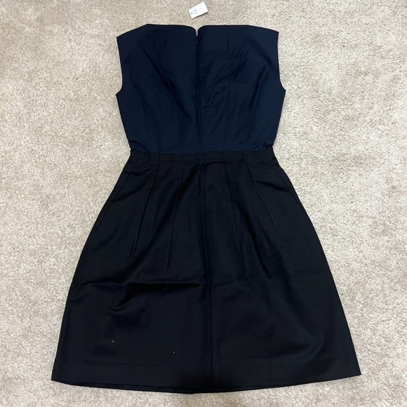 Gap Dress Size 0 A Line Navy Blue Black Colorblock Sleeveless Boat Neck NWT - Picture 2 of 10